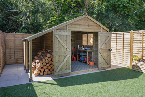 10x8 Timberdale Shed with Log Store