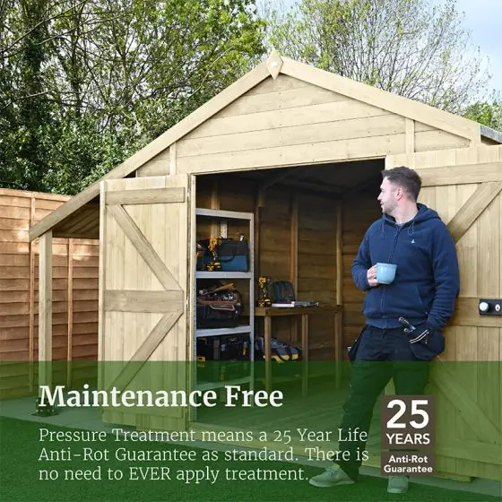 Forest 12x8 Timberdale Tongue & Groove Double Door Shed | Shedstore