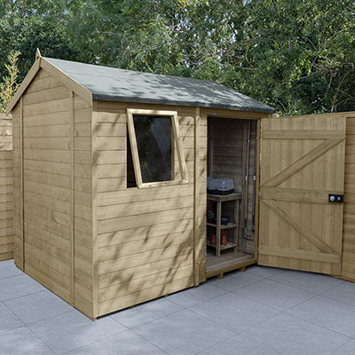 an 8x6 tongue and groove reverse apex wooden shed