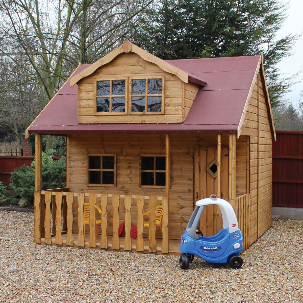plastic log cabin playhouse