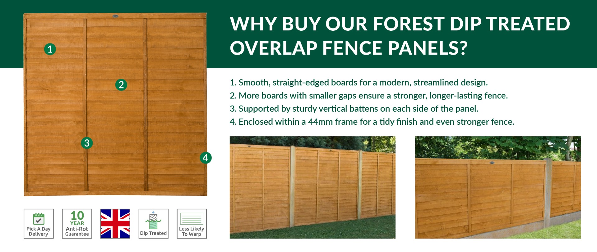 Dip Treated Fence Panels